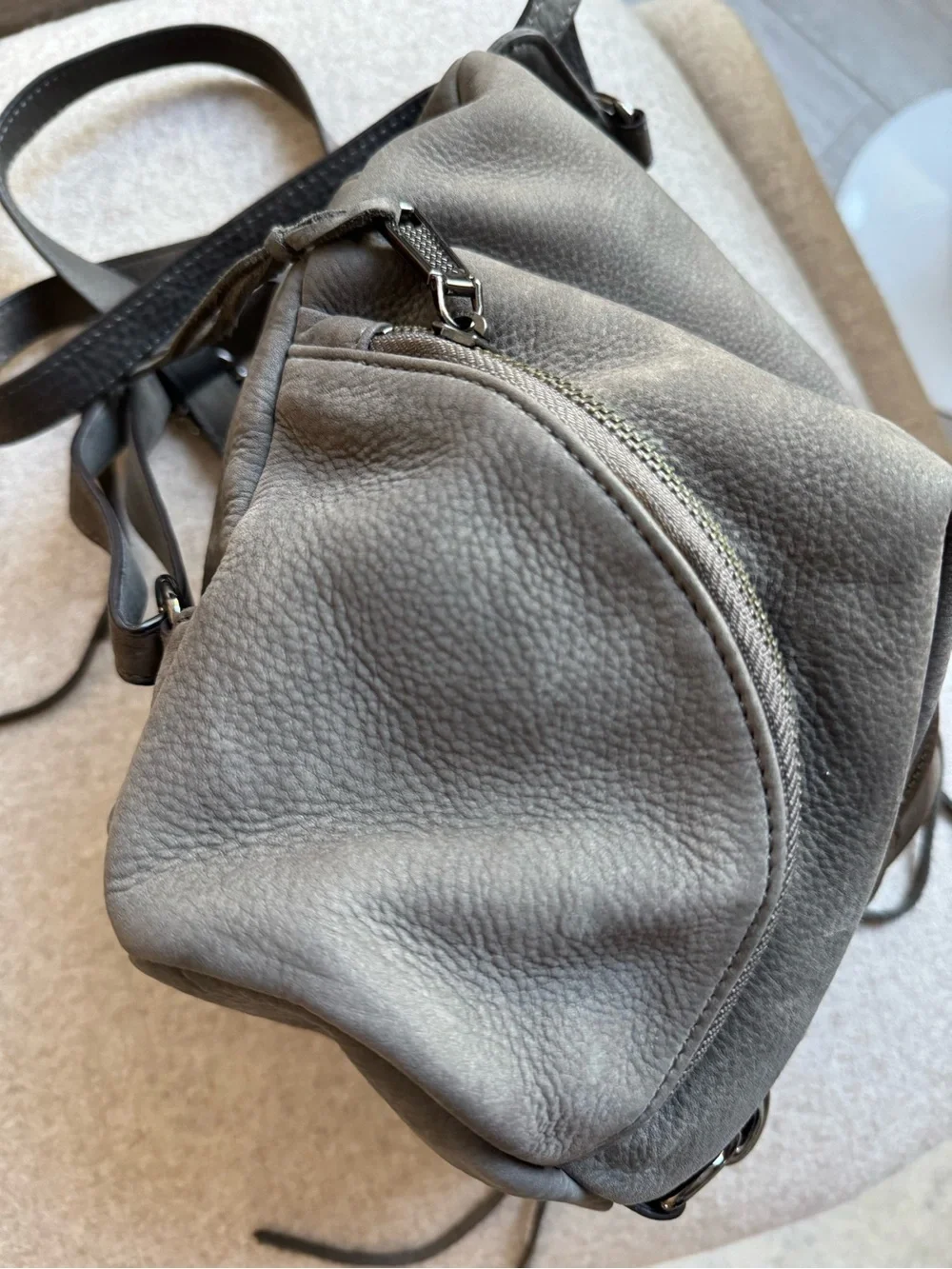 Rebecca Minkoff New Gray Julian Medium Leather Sling Backpack
